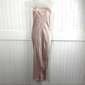 NWT Out Of Xile Strapless Pale Pink Column Ballet Sheath Dress